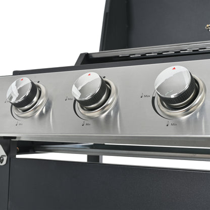 Propane Gas Grill with 3 Stainless Steel Burners 26,000 BTUs Black