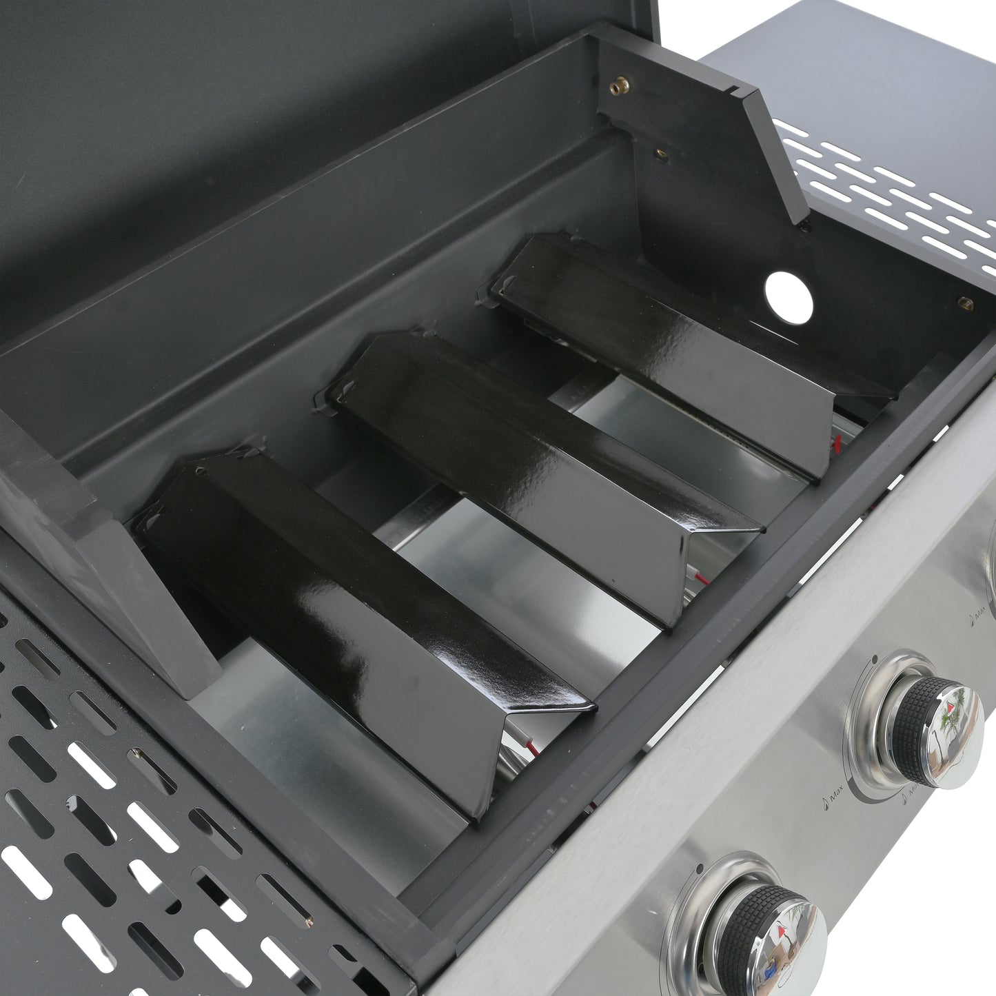 Propane Gas Grill with 3 Stainless Steel Burners 26,000 BTUs Black