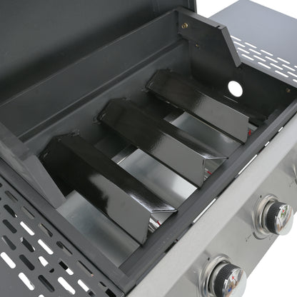 Propane Gas Grill with 3 Stainless Steel Burners 26,000 BTUs Black