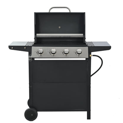 Propane Gas Grill with 4 Stainless Steel Burners 34,000 BTUs Black