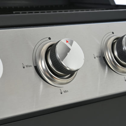 Propane Gas Grill with 4 Stainless Steel Burners 34,000 BTUs Black