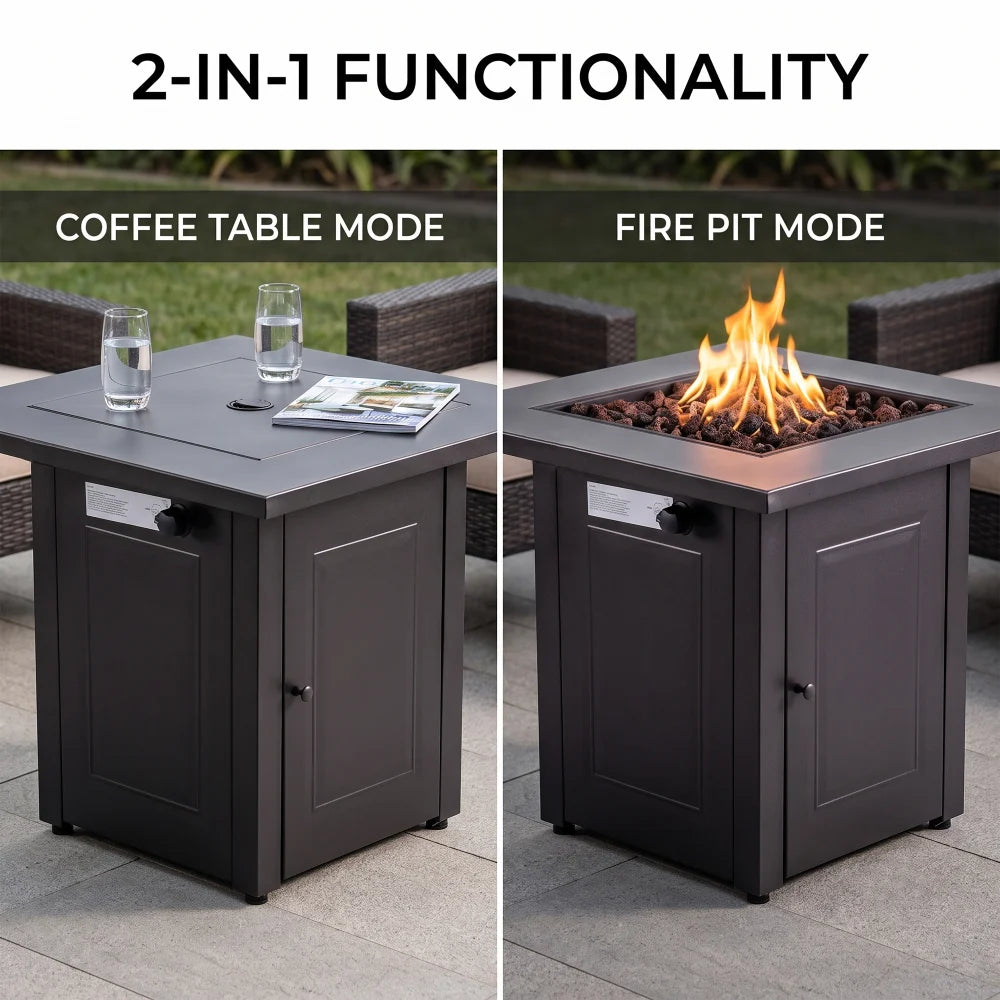 50,000 BTU propane fire pit table for patio