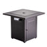 Yardgrace 28 inch square propane fire pit table with lid