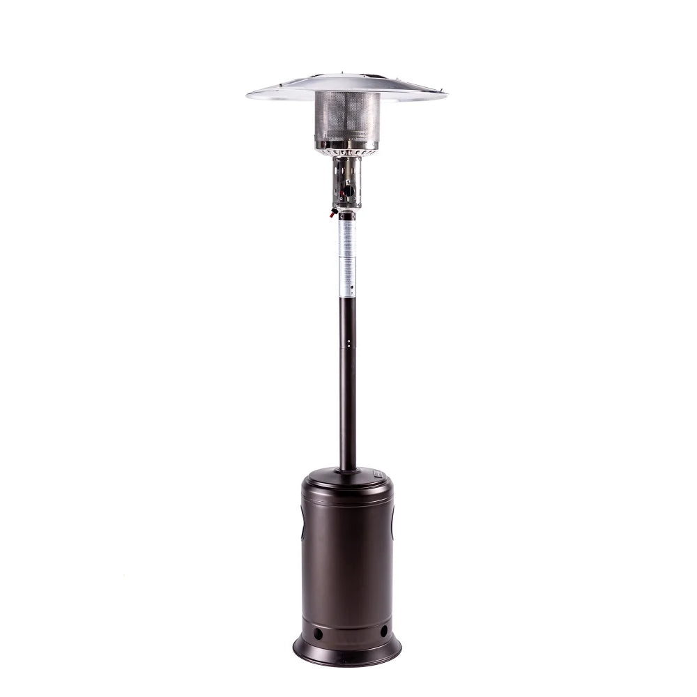 47,000 BTU Propane Patio Heater, 88" Tall Outdoor Standing Heater with Wheels & Auto Shut-Off, Hammered Black or Mocha or Silver| Yardgrace