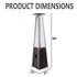 88 inch brown tower patio heater product dimensions