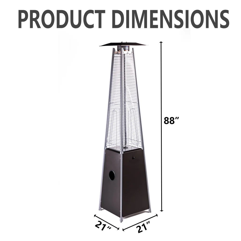 88 inch brown tower patio heater product dimensions