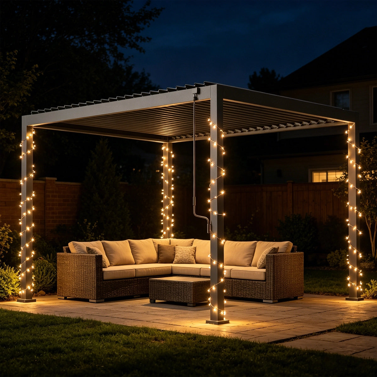 Modern Louvered Roof Outdoor Pergola