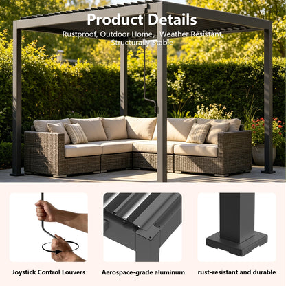 Modern Louvered Roof Outdoor Pergola