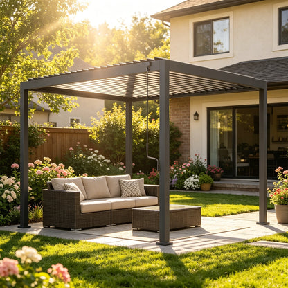 Modern Louvered Roof Outdoor Pergola