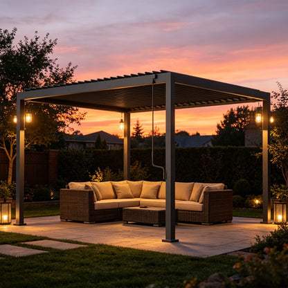 Modern Louvered Roof Outdoor Pergola