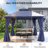 Weather-resistant Navy Blue 12x12 gazebo with UV and rain protection