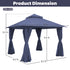 Navy Blue 10x10 patio gazebo product dimensions