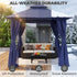 Weather-resistant navy blue gazebo with UV protection