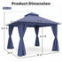 Navy Blue 12x12 patio gazebo product dimensions
