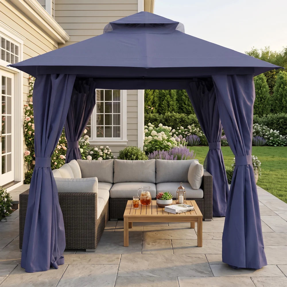 Navy blue outdoor gazebo