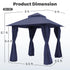 Navy blue 8x8 patio gazebo product dimensions