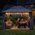 Navy Blue 13x10 patio gazebo for evening outdoor gatherings