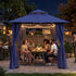 Navy blue outdoor gazebo for evening patio gatherings