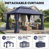 Navy Blue 13x10 gazebo with detachable privacy curtains