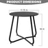 Yardgrace black outdoor metal round side table with 18 inch round tabletop dimensions