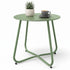 Yardgrace pea green outdoor metal round side table with powder coated steel construction
