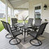 Yardgrace patio dining set with swivel chairs arranged for outdoor meals, family gatherings, and relaxation