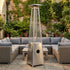 Silver tower patio heater for outdoor patio seating