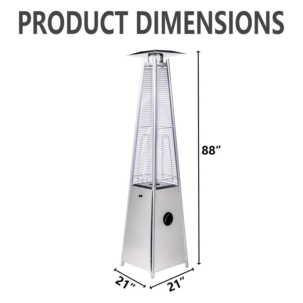 88 inch silver tower patio heater product dimensions