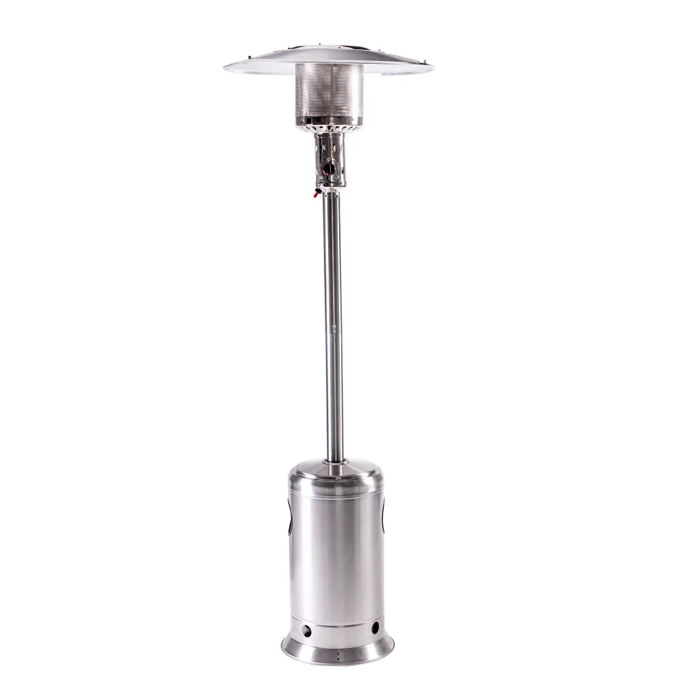 47,000 BTU Propane Patio Heater, 88" Tall Outdoor Standing Heater with Wheels & Auto Shut-Off, Hammered Black or Mocha or Silver| Yardgrace