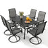 Yardgrace 7 piece outdoor dining set featuring six swivel chairs and a patio table for backyard dining and entertaining