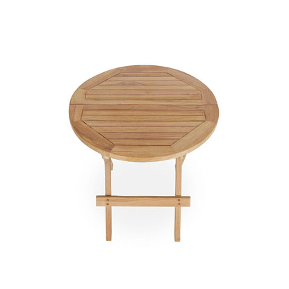 Yardgrace Folding Side Tables for Patio,Portable Side Coffee Table for Garden,Lawn,Porch,Backyard (Round Picnic Table)