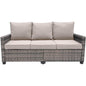 Yardgrace 4-Piece Wicker Patio Furniture Set, Sectional Sofa with Glass Coffee Table & Large Storage Box, Couch, Outdoor Conversation Set with Thick Blue Cushions