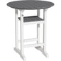 Outdoor Bar Table, 35 Inch Round Side Table, All Weather Counter Height Table with Built-in Footrest, for Backyard, Garden, Indoor Outdoor Companion