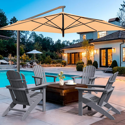 Yardgrace Adirondack Chair, Large Lawn Chair, Outdoor Chair with Durability and Weather Resistance, HDPE Patio Chair for Yard, Porch, Garden, Deck, Swimming Pool
