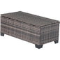Outdoor Wicker Coffee Table with Storage & Hydraulic Rod – All-Weather Patio Furniture, Brown Rattan Side Table for Garden, Deck, Backyard & Balcony