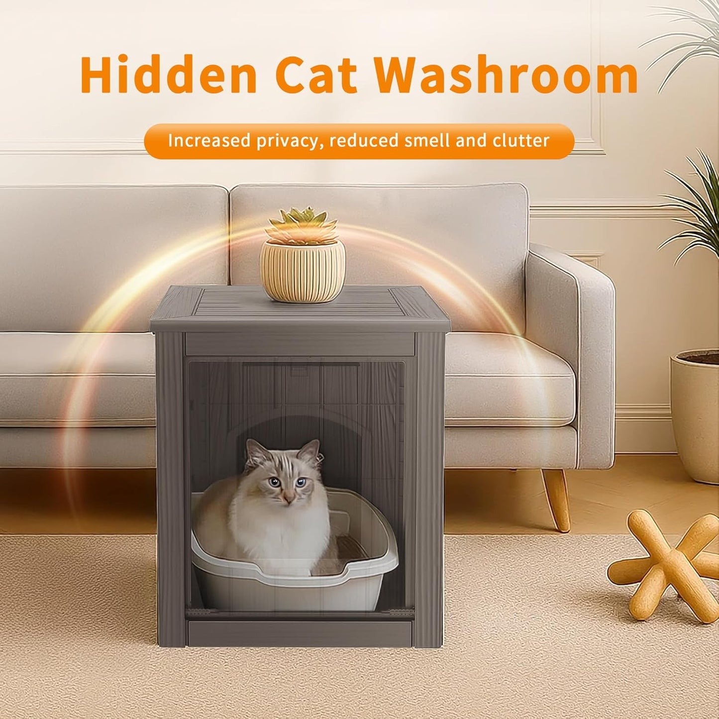 Yardgrac Outdoor Cat House - Weatherproof Resin Cat Houses for Outdoor Cats, Durable & Insulated Shelter for Garden, Patio, or Backyard