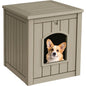 Yardgrace Outdoor Indoor Dog House,Resin Material Ventilate Waterproof Added to The Bottom,Multi-Functional Pet House for Small to Medium Dog(Black, Medium)