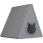 【Dealsforyourdays】Modern Cat Cave Bed with Scratch Pad & Hideaway Tent - 23.8"x25.6"x25.7" Large Indoor Cat House for Multi Cats/Kittens - Sturdy Grey Plush Condo with Non-Slip Bottom, Black