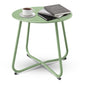 Patio Side Table Waterproof Round Metal Steel Weather Resistant Portable Outdoor and Indoor End Table for Garden Balcony Yard