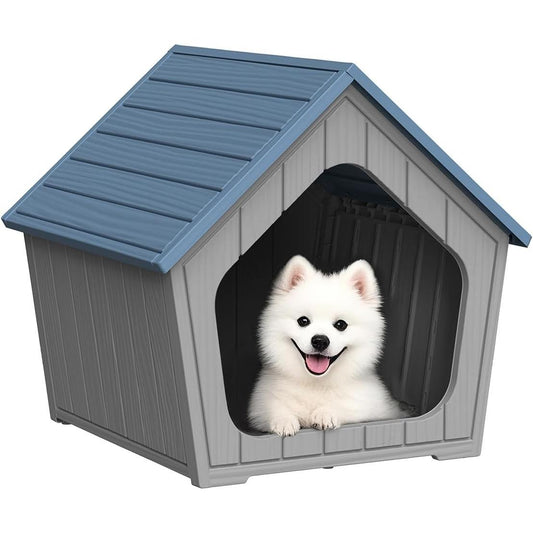 【Dealsforyourdays】Waterproof Outdoor Cat Shelter with Insulated Pad, Portable Foldable Cat Tent, Scratch-Resistant Oxford Fabric, Blue - 23.4x22.6x22.8 inches