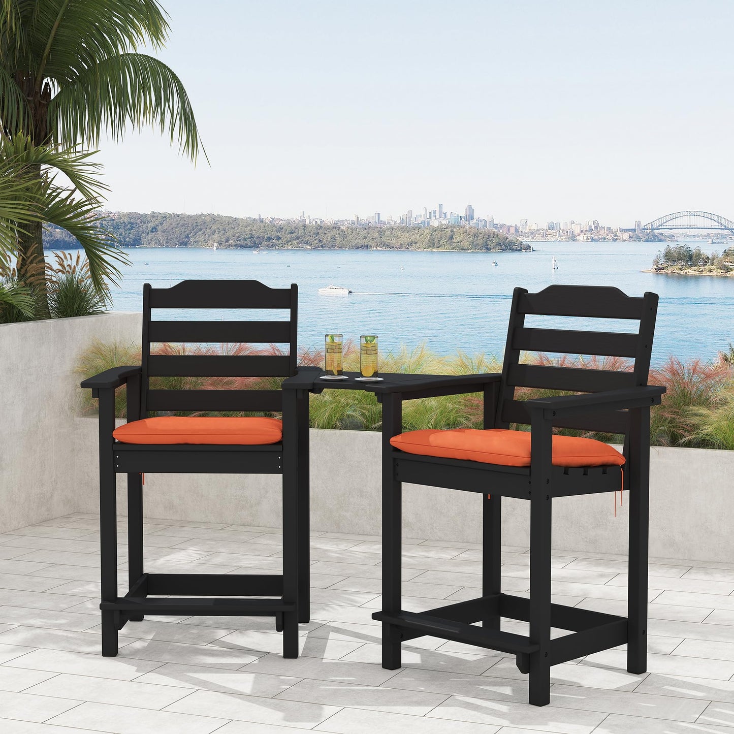 Outdoor Chair Cushions Set of 2 for Patio Furniture, Waterproof Tufted Overstuffed Patio Furniture Cushions, Thick Outdoor Seat Cushion