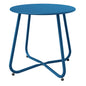 Patio Side Table Waterproof Round Metal Steel Weather Resistant Portable Outdoor and Indoor End Table for Garden Balcony Yard
