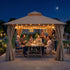 Khaki 12x12 patio gazebo for evening outdoor gatherings