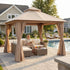 Khaki 10x10 outdoor gazebo for patio seating area