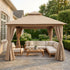 Khaki 12x12 outdoor gazebo for backyard patio seating