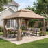 Khaki 13x10 outdoor gazebo for backyard patio seating