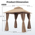 Beige 8x8 outdoor gazebo product dimensions