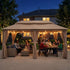 Beige outdoor patio gazebo for evening family gatherings