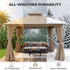 Weather-resistant Khaki 12x12 gazebo with UV protection