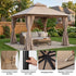 Khaki soft top gazebo with reinforced frame and hanging hooks